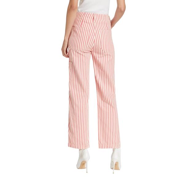 MOTHER (34) The Seafarer Hover Striped Ankle Pants Candy Striper Carpenter - Picture 2 of 11